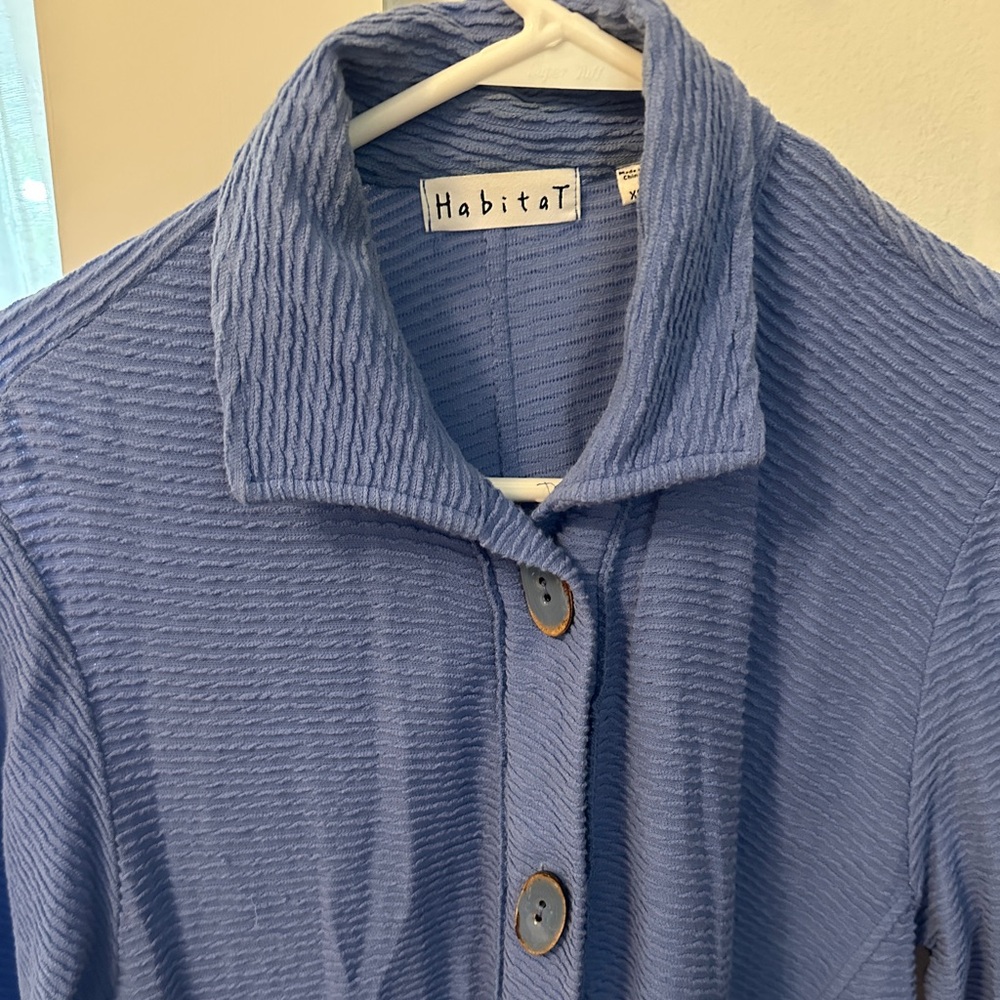 Habitat Textured Baby Blue Button-Up Jacket
